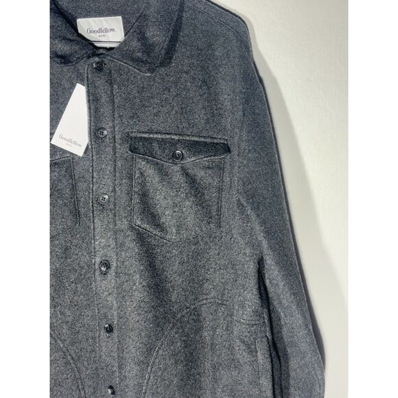 Goodfellow & Co Men’s Wool Blend Shirt Jacket Gray Shacket Size Large NWT - Picture 3 of 5